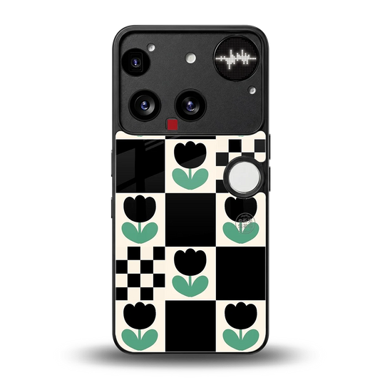 Minimalistic Flower Pattern back phone cover | glass case for nothing phone 3