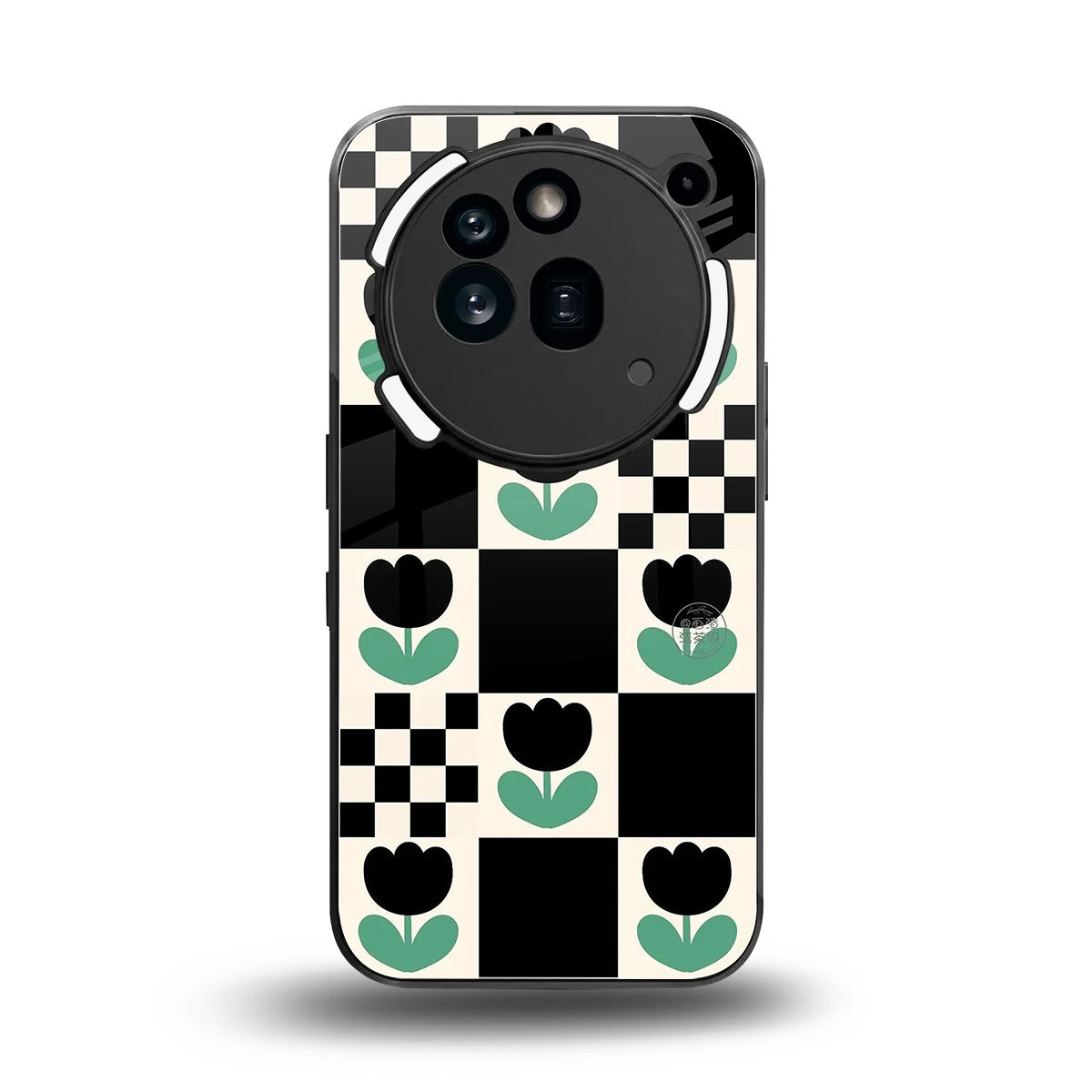 Minimalistic Flower Pattern back phone cover | glass case for nothing phone 3a pro