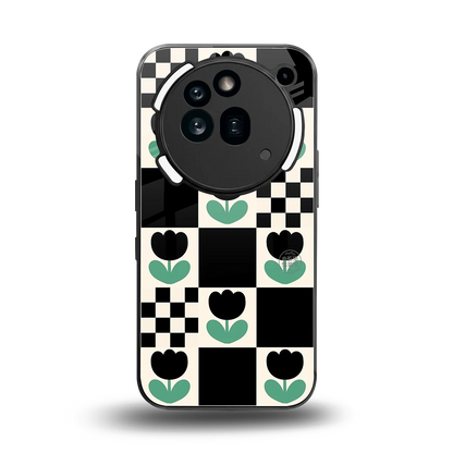 Minimalistic Flower Pattern back phone cover | glass case for nothing phone 3a pro