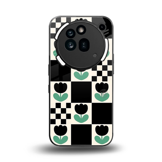 Minimalistic Flower Pattern back phone cover | glass case for nothing phone 3a pro