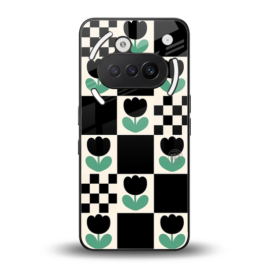 Minimalistic Flower Pattern back phone cover | glass case for nothing phone 3a