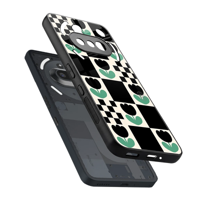 Minimalistic Flower Pattern sleek nothing phone 3a cover with tempered glass back and TPU edges