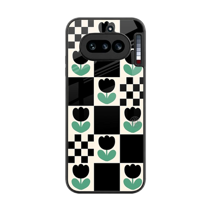 Minimalistic Flower Pattern back phone cover | glass case for nothing phone 4a