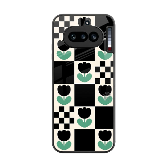 Minimalistic Flower Pattern back phone cover | glass case for nothing phone 4a