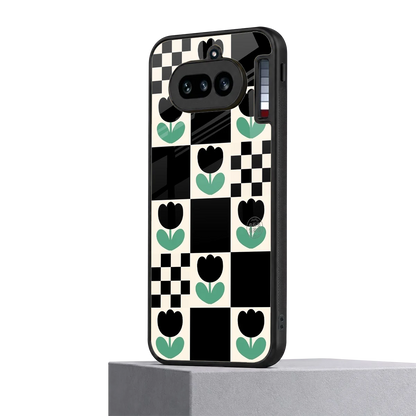 Minimalistic Flower Pattern nothing phone 4a mobile cover | shockproof glass phone case