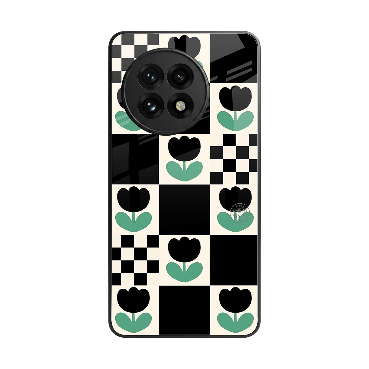 Minimalistic Flower Pattern back phone cover | glass case for oneplus 13r