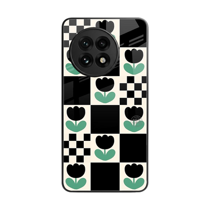 Minimalistic Flower Pattern back phone cover | glass case for oneplus 13r