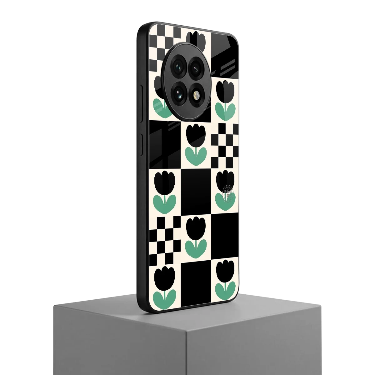 Minimalistic Flower Pattern oneplus 13r mobile cover | shockproof glass phone case