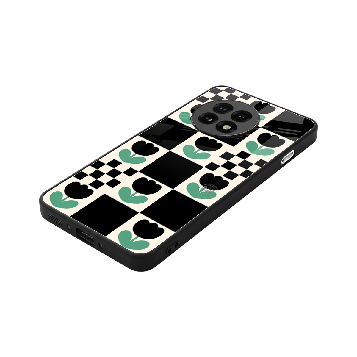 Minimalistic Flower Pattern stylish phone case for oneplus 13r | glossy glass and slim fit