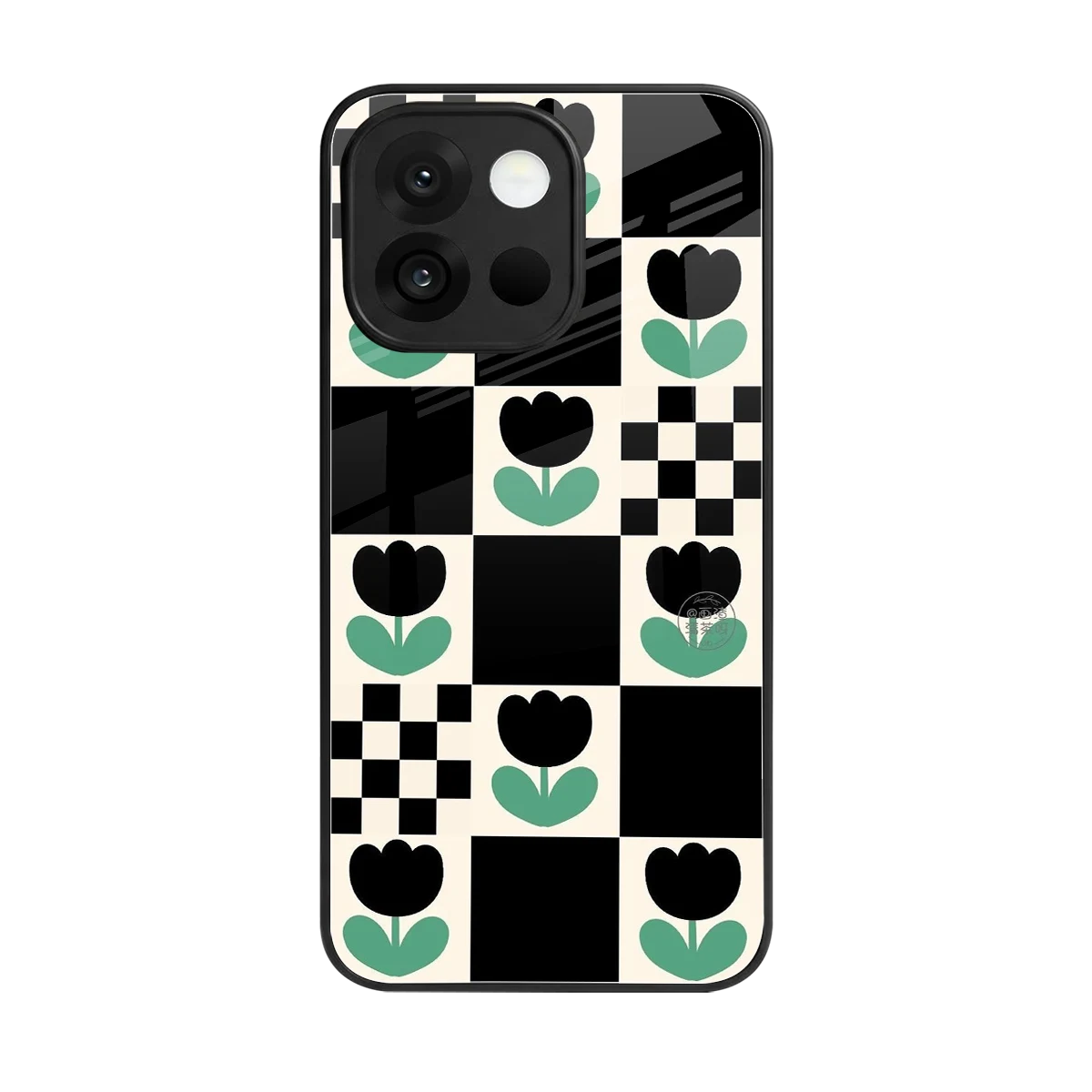 Minimalistic Flower Pattern back phone cover | glass case for oneplus 13s