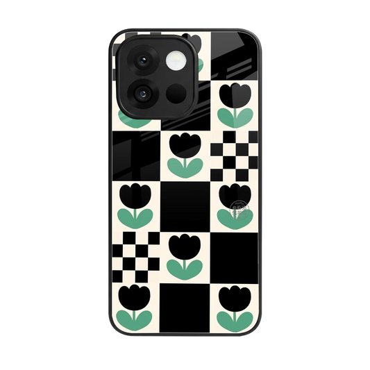 Minimalistic Flower Pattern back phone cover | glass case for oneplus 13s