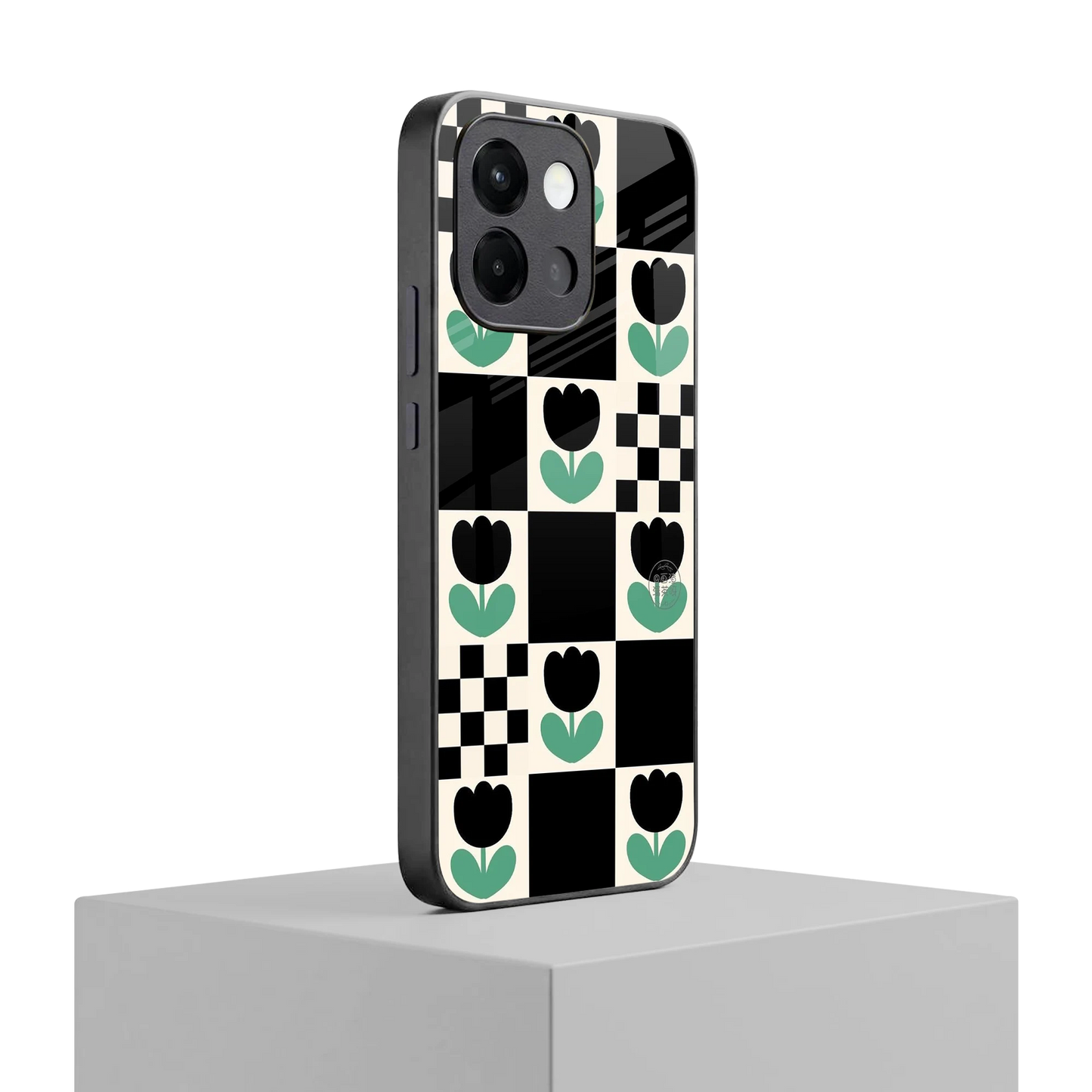 Minimalistic Flower Pattern oneplus 13s mobile cover | shockproof glass phone case