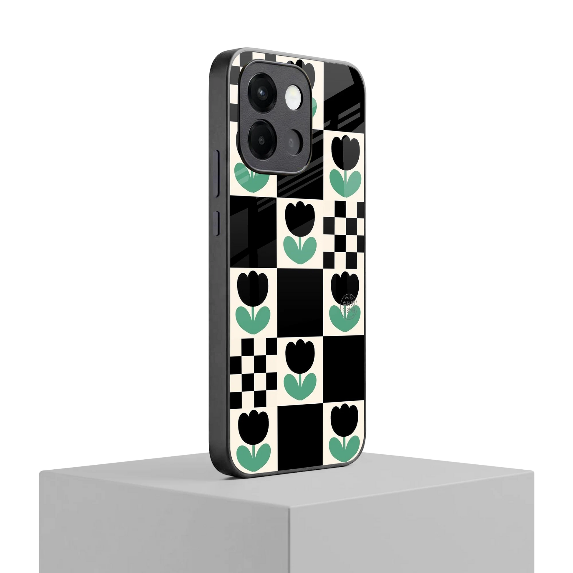 Minimalistic Flower Pattern oneplus 13s mobile cover | shockproof glass phone case