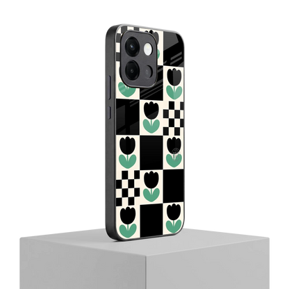 Minimalistic Flower Pattern oneplus 13s mobile cover | shockproof glass phone case