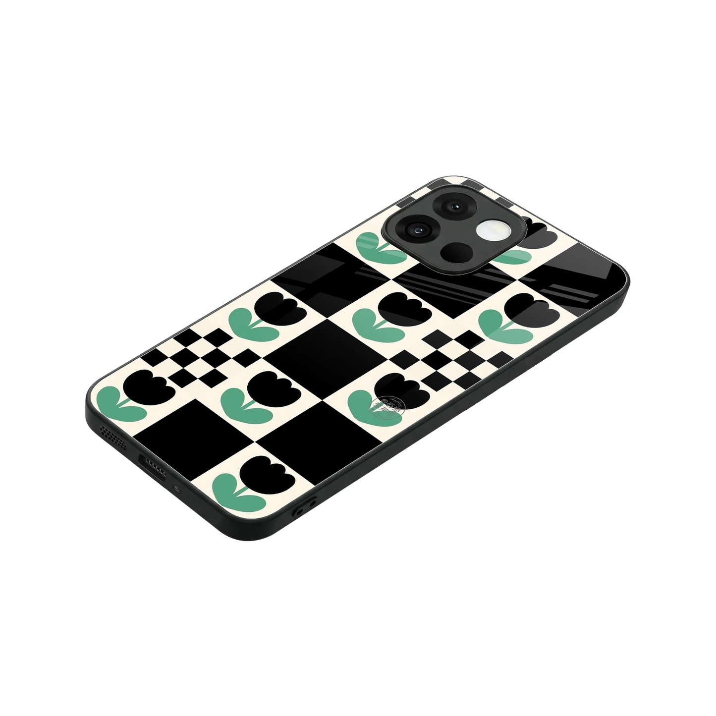Minimalistic Flower Pattern stylish phone case for oneplus 13s | glossy glass and slim fit