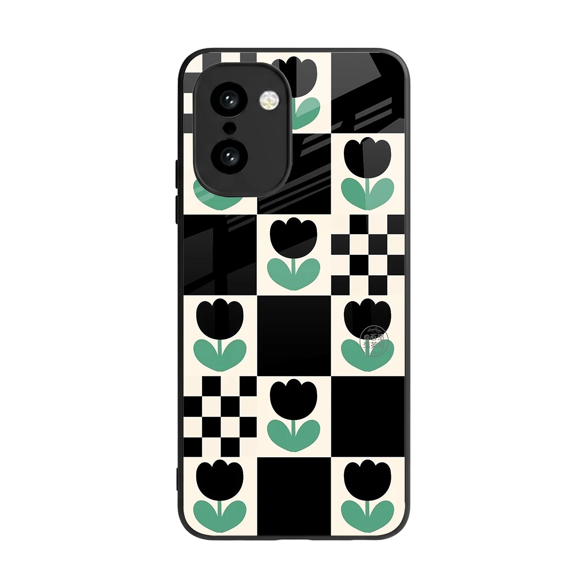 Minimalistic Flower Pattern back phone cover | glass case for oneplus 15r