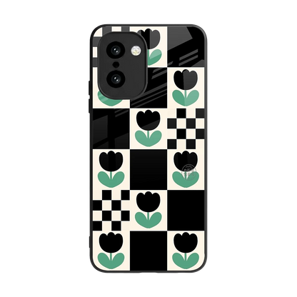 Minimalistic Flower Pattern back phone cover | glass case for oneplus 15r
