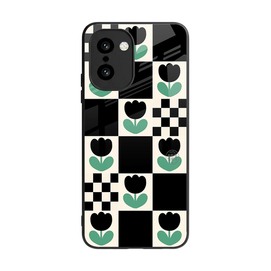 Minimalistic Flower Pattern back phone cover | glass case for oneplus 15r