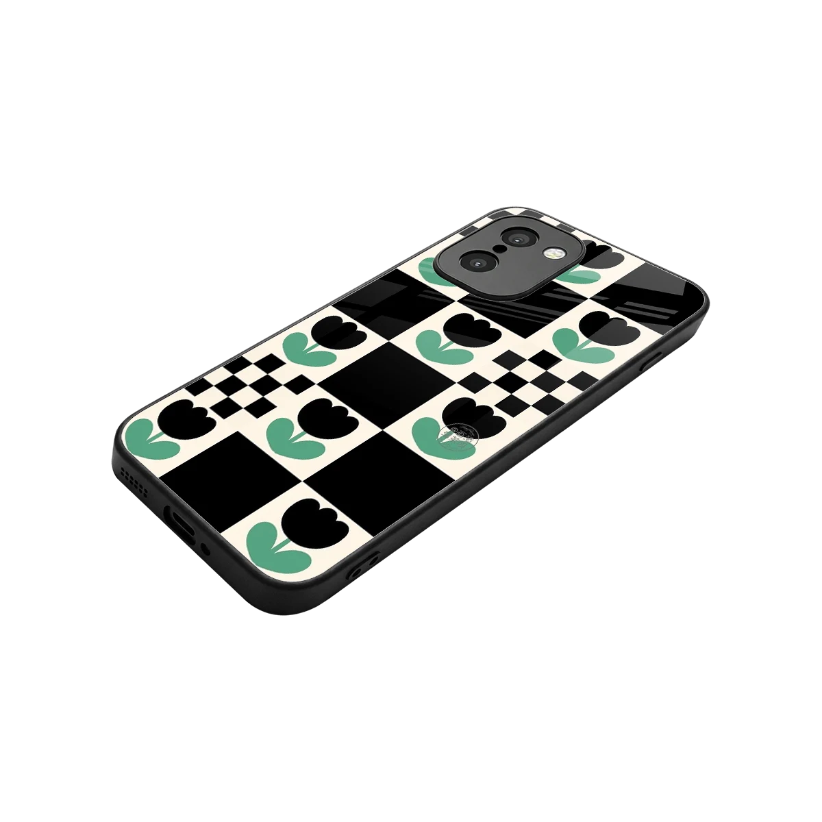 Minimalistic Flower Pattern stylish phone case for oneplus 15r | glossy glass and slim fit