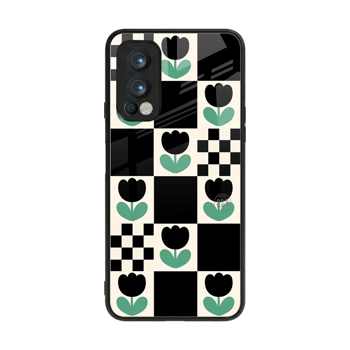 Minimalistic Flower Pattern back phone cover | glass case for oneplus nord 2