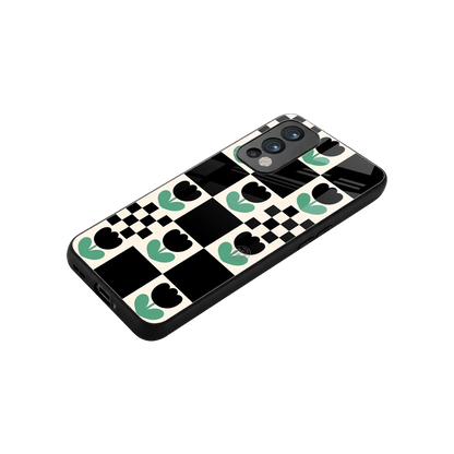 Minimalistic Flower Pattern stylish phone case for oneplus nord 2 | glossy glass and slim fit