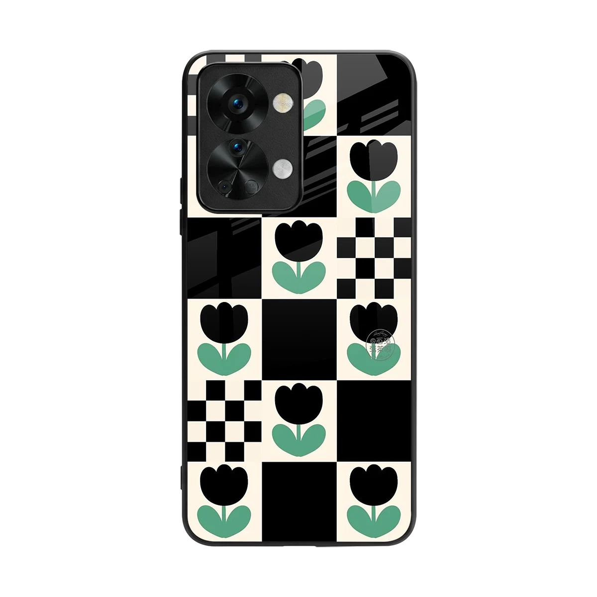 Minimalistic Flower Pattern back phone cover | glass case for oneplus nord 2t