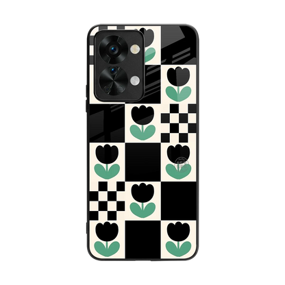 Minimalistic Flower Pattern back phone cover | glass case for oneplus nord 2t