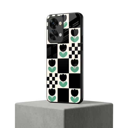 Minimalistic Flower Pattern oneplus nord 2t mobile cover | shockproof glass phone case