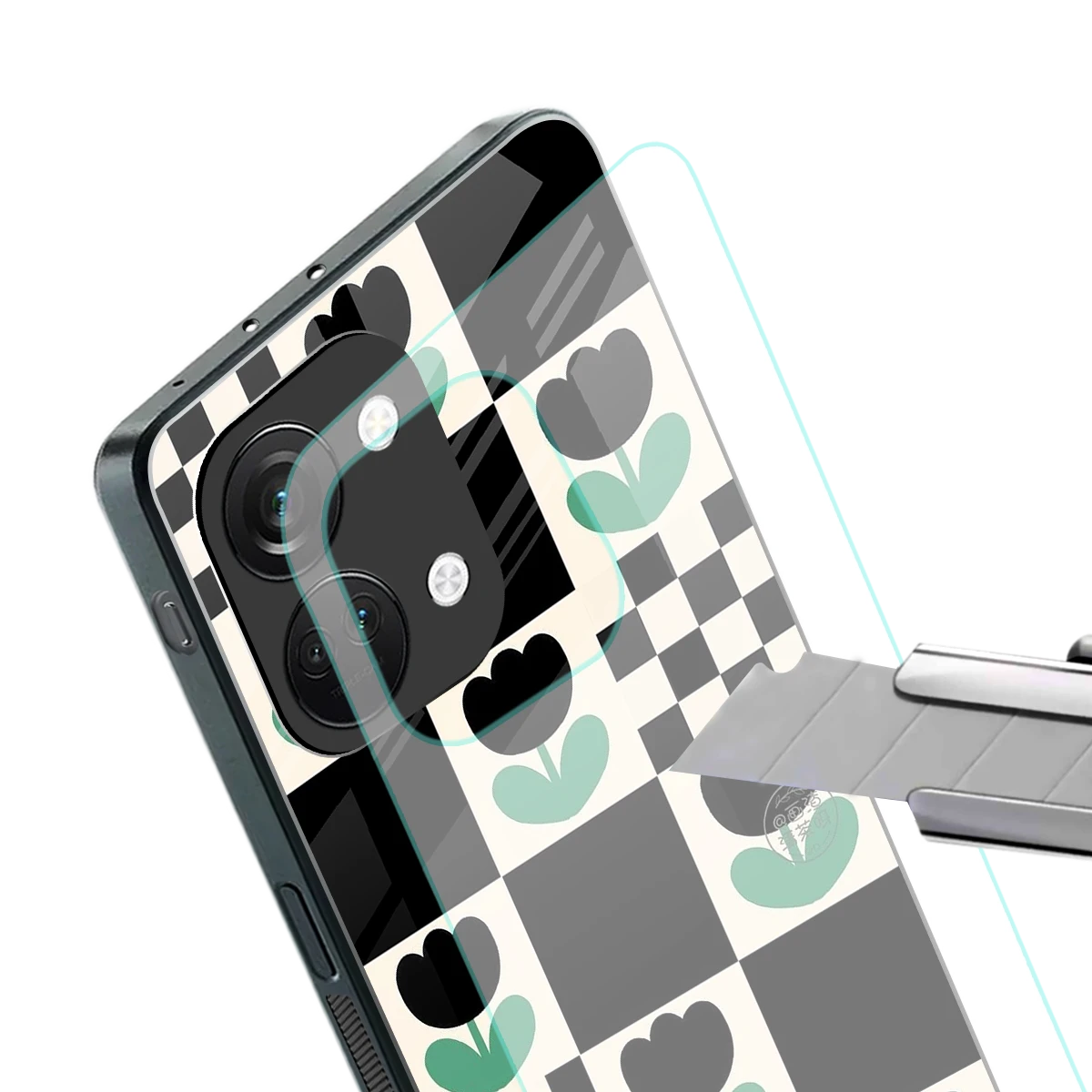 Minimalistic Flower Pattern stylish phone case for oneplus nord 3 | glossy glass and slim fit