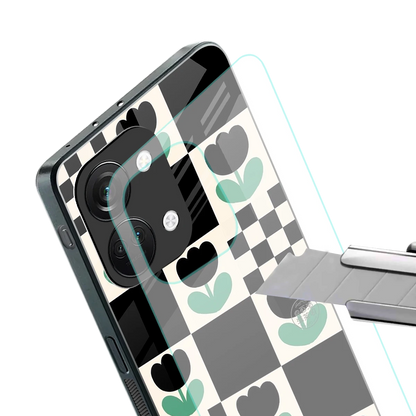 Minimalistic Flower Pattern stylish phone case for oneplus nord 3 | glossy glass and slim fit