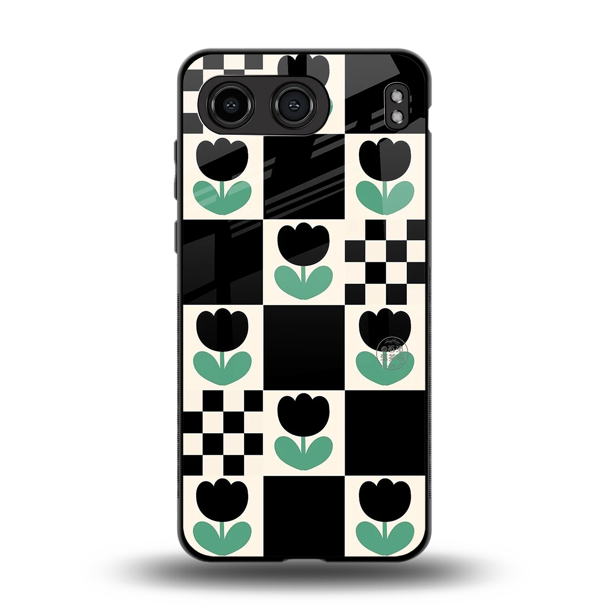 Minimalistic Flower Pattern back phone cover | glass case for oneplus nord 4
