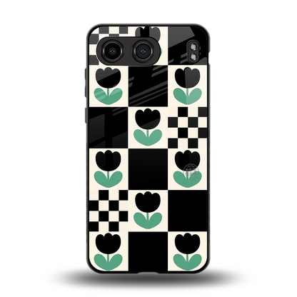 Minimalistic Flower Pattern back phone cover | glass case for oneplus nord 4