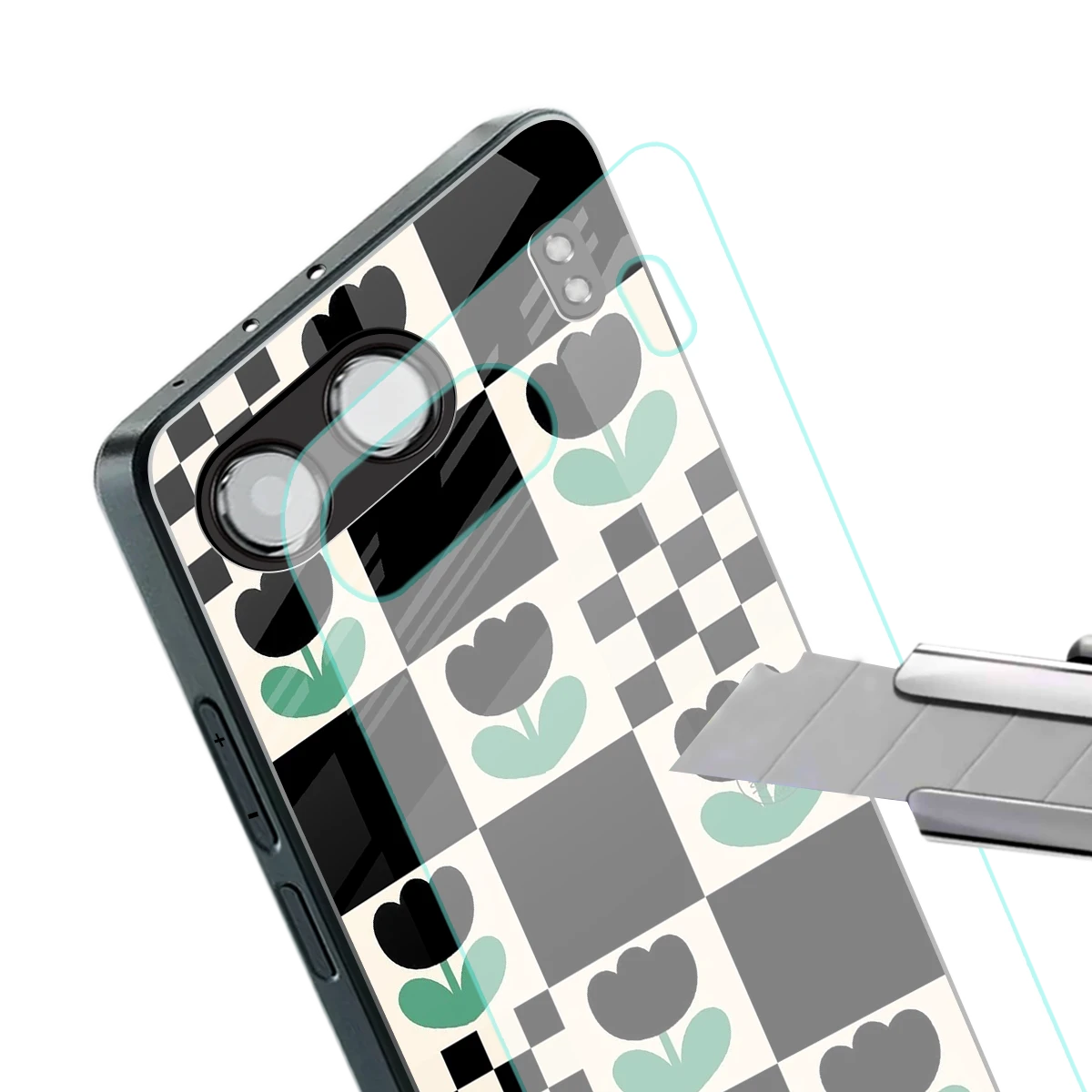 Minimalistic Flower Pattern stylish phone case for oneplus nord 4 | glossy glass and slim fit