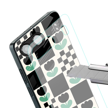 Minimalistic Flower Pattern stylish phone case for oneplus nord 4 | glossy glass and slim fit