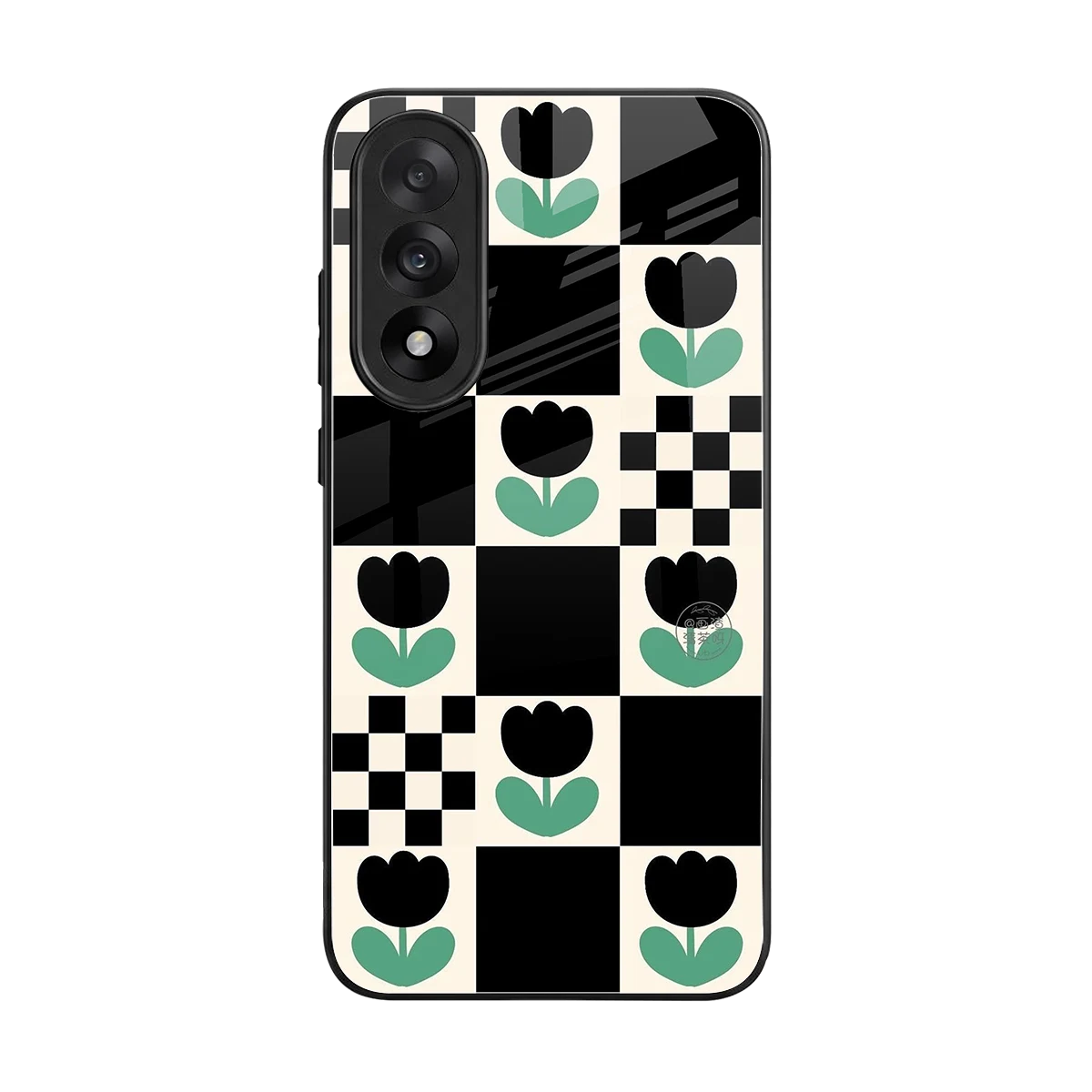 Minimalistic Flower Pattern back phone cover | glass case for oneplus nord 5