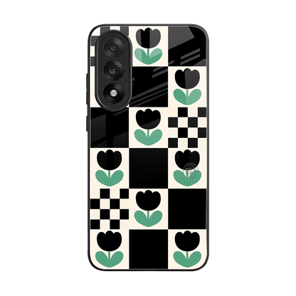 Minimalistic Flower Pattern back phone cover | glass case for oneplus nord 5