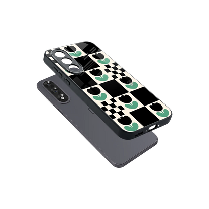 Minimalistic Flower Pattern sleek oneplus nord 5 cover with tempered glass back and TPU edges