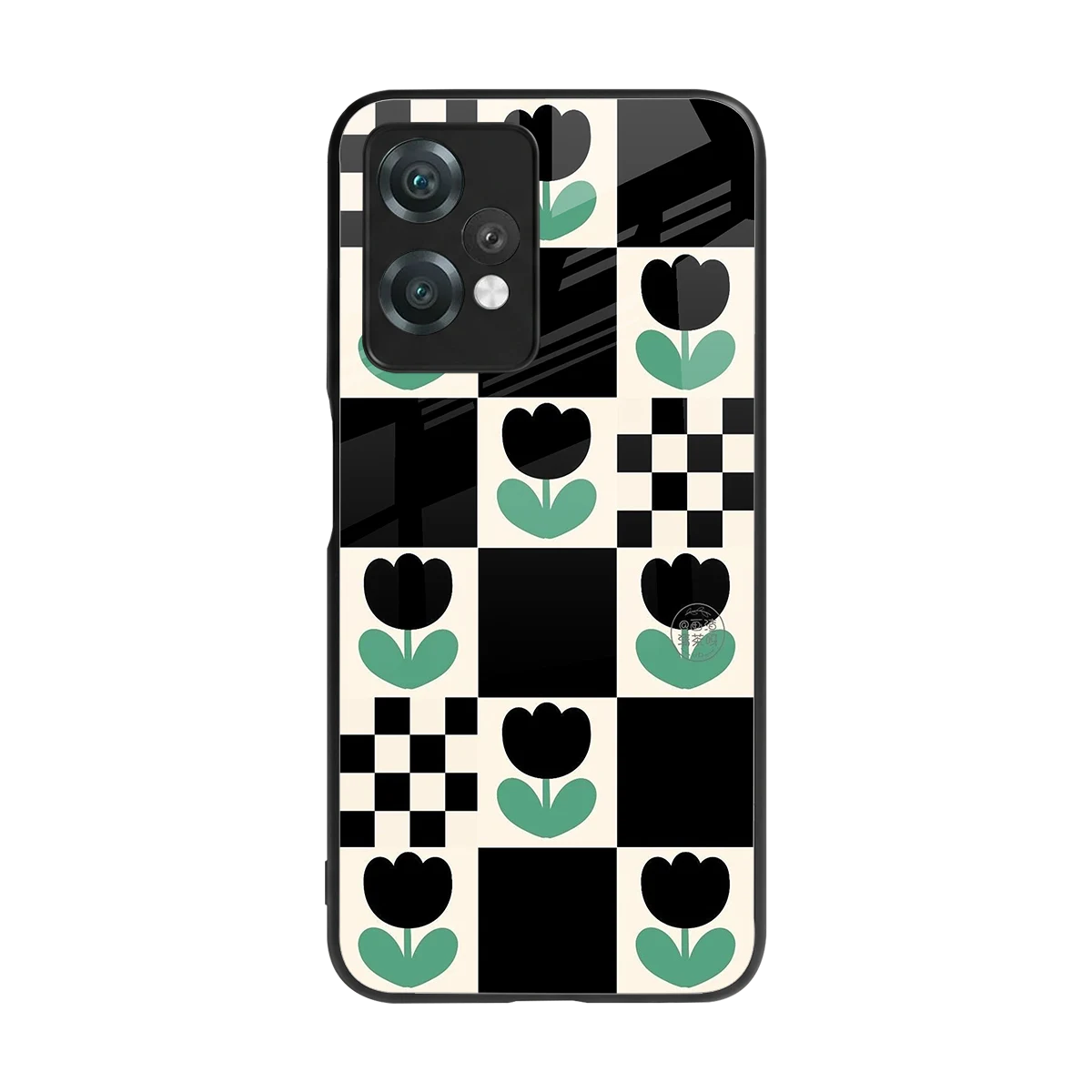 Minimalistic Flower Pattern back phone cover | glass case for oneplus nord ce 2 lite