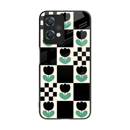 Minimalistic Flower Pattern back phone cover | glass case for oneplus nord ce 2 lite