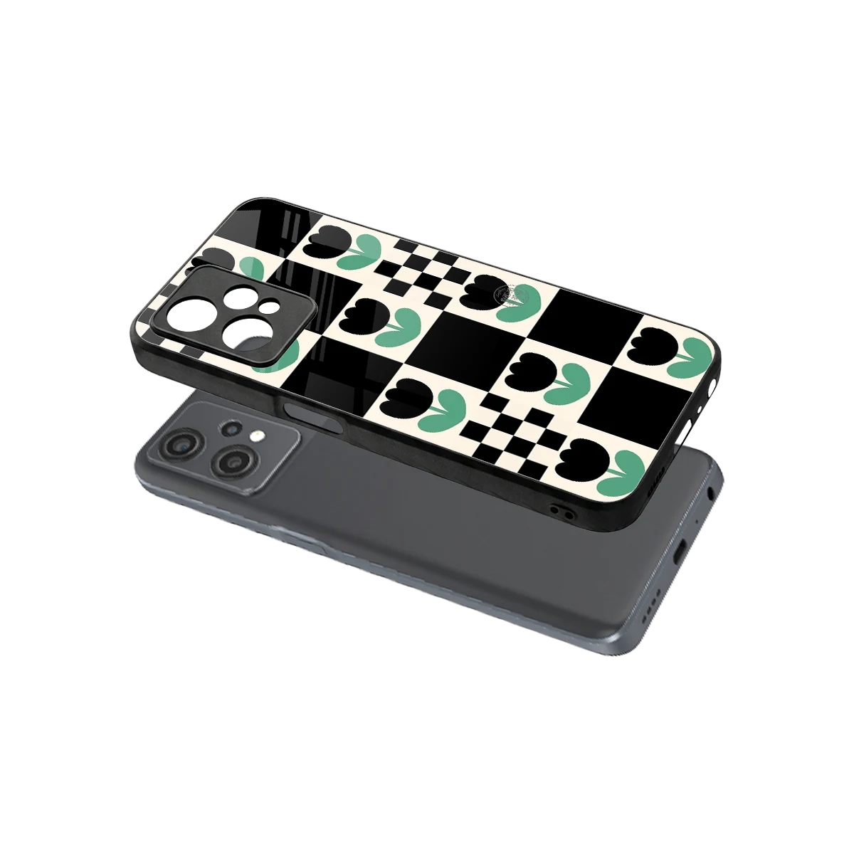 Minimalistic Flower Pattern sleek oneplus nord ce 2 lite cover with tempered glass back and TPU edges
