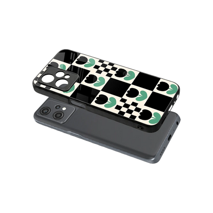 Minimalistic Flower Pattern sleek oneplus nord ce 2 lite cover with tempered glass back and TPU edges