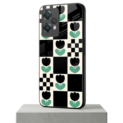 Minimalistic Flower Pattern oneplus nord ce 2 lite mobile cover | shockproof glass phone case