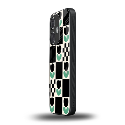 Minimalistic Flower Pattern oneplus nord ce 3 mobile cover | shockproof glass phone case