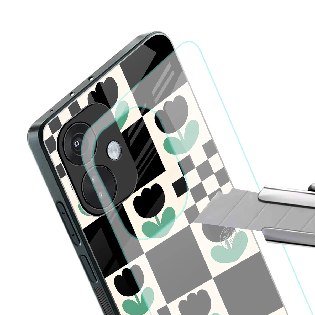 Minimalistic Flower Pattern stylish phone case for oneplus nord ce 3 | glossy glass and slim fit