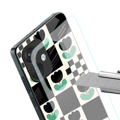 Minimalistic Flower Pattern stylish phone case for oneplus nord ce 3 | glossy glass and slim fit