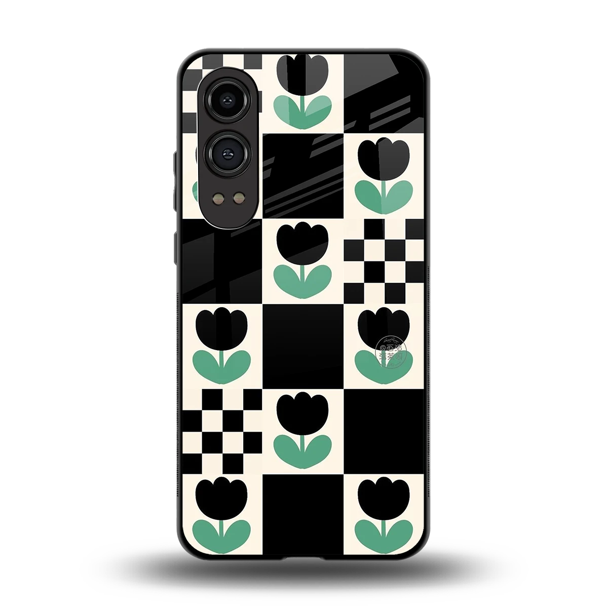 Minimalistic Flower Pattern back phone cover | glass case for oneplus nord ce 4 lite