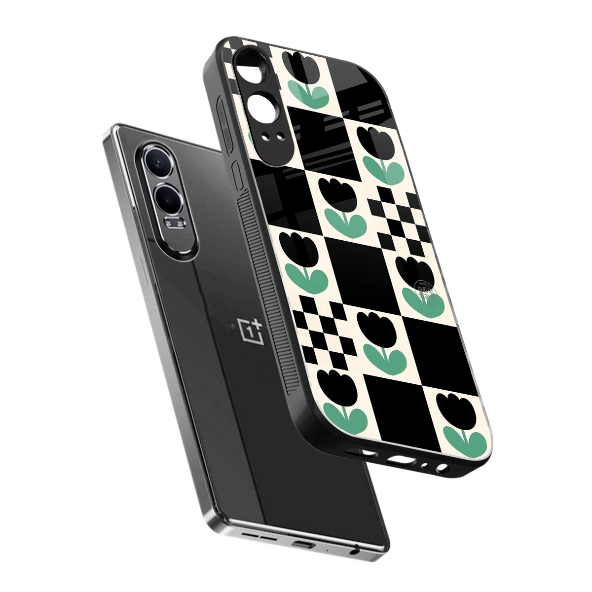Minimalistic Flower Pattern sleek oneplus nord ce 4 lite cover with tempered glass back and TPU edges