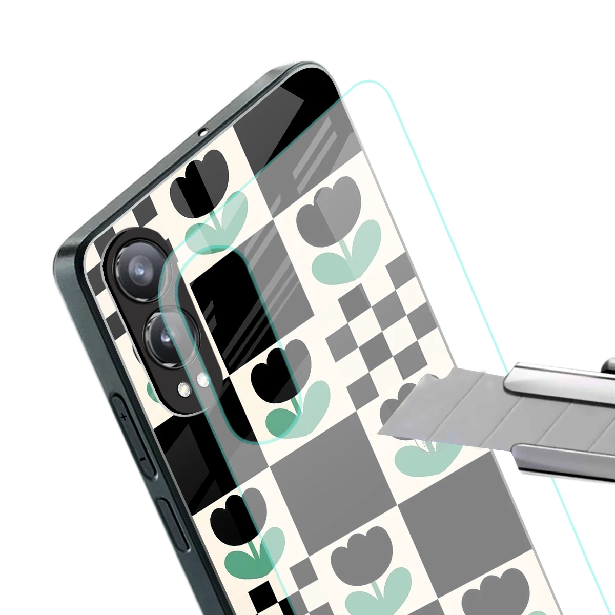 Minimalistic Flower Pattern stylish phone case for oneplus nord ce 4 lite | glossy glass and slim fit