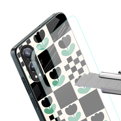 Minimalistic Flower Pattern stylish phone case for oneplus nord ce 4 lite | glossy glass and slim fit