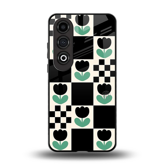 Minimalistic Flower Pattern back phone cover | glass case for oneplus nord ce 4